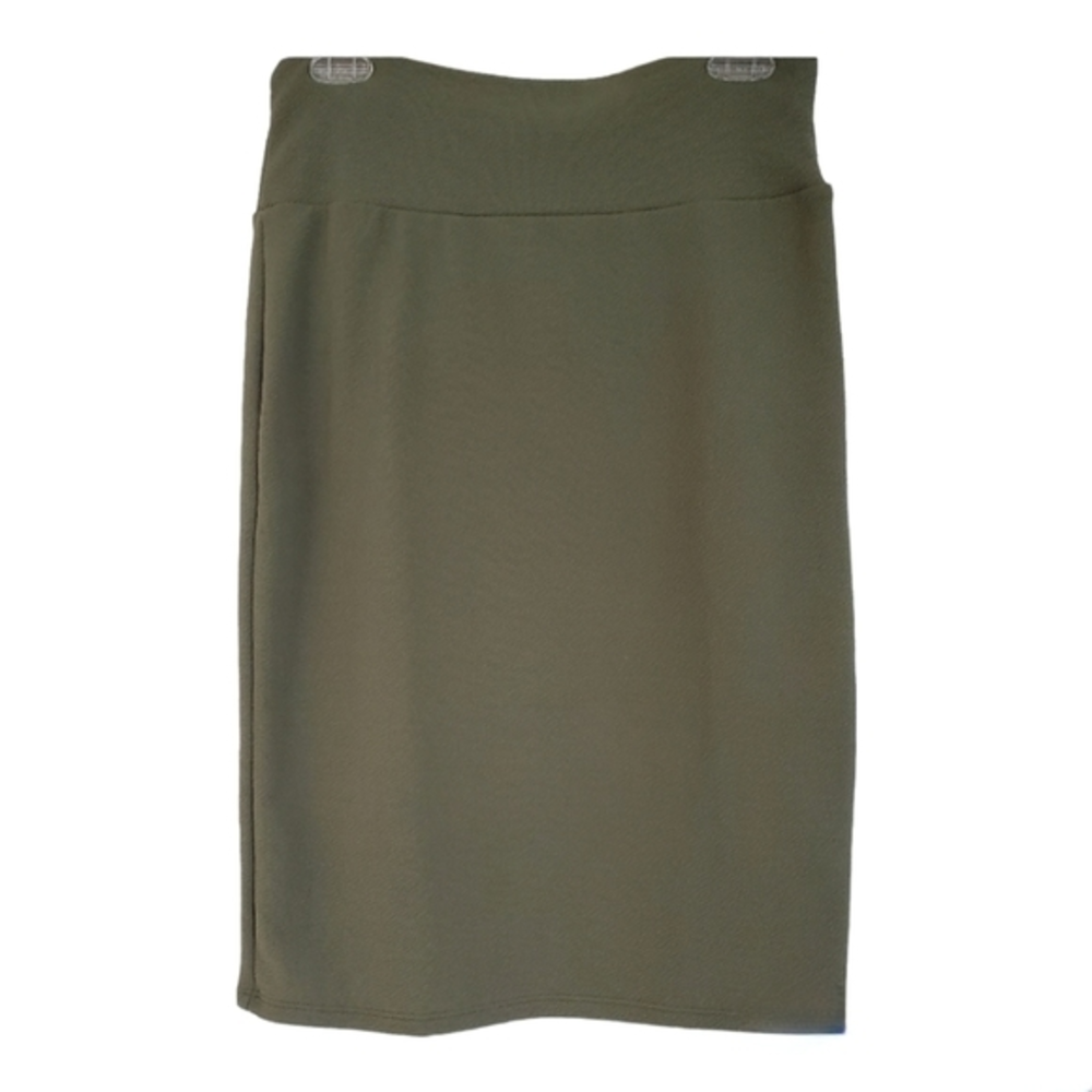 Stretch green pencil skirt